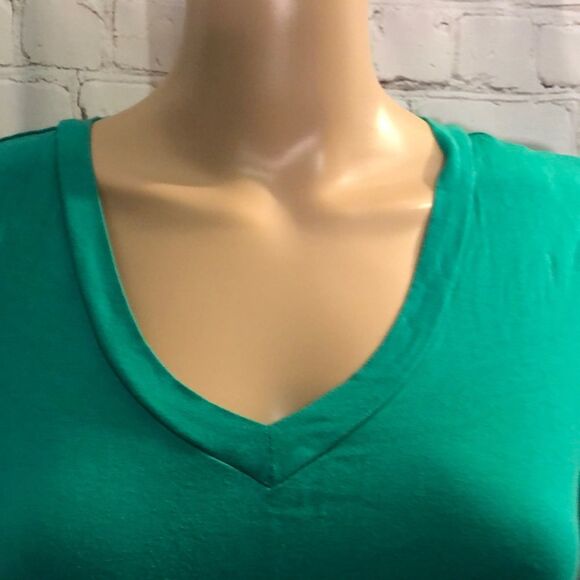 Canyon River Blues Jewel Green Vneck Tee M - Picture 4 of 10